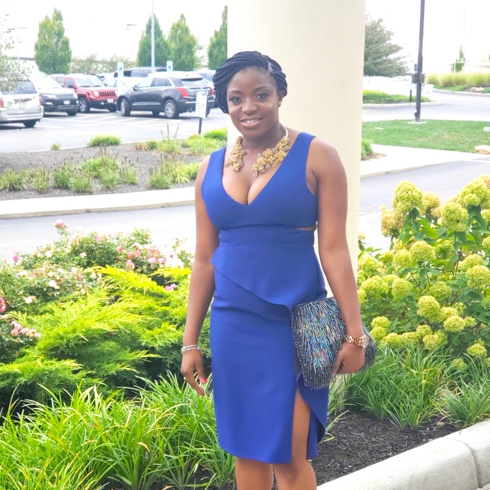 BCBG MaxAzria Riya cut out Royal Blue Dress